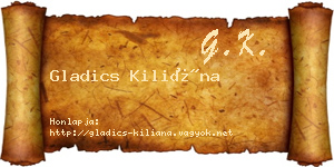 Gladics Kiliána névjegykártya
